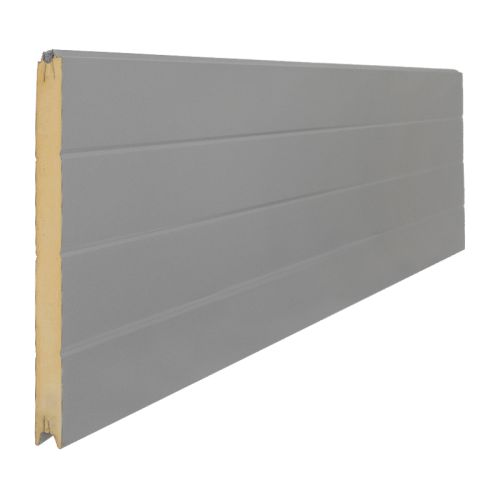 Sandwichpaneel Protect - Farbe: weißaluminium, Ausführung: beidseitig mit Sicke, Länge: 250 cm, Höhe: 48 cm, Profilstärke: 3,9 cm