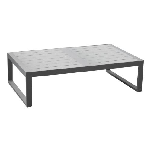 Kaffeetisch 2-Sitzer Lissabon aus Aluminium - Farbe: graualuminium, Maße: 1180  x 690 x 320 mm