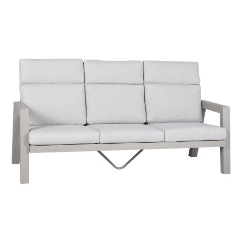 Loungesofa 3-Sitzer Verona aus Aluminium - Farbe: graualuminium, Breite: 1940 mm, Tiefe: 876 mm, Höhe: 965 mm, Sitzhöhe: 330 mm