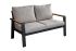 Loungesofa 2-Sitzer Lissabon aus Aluminium - Aluminiumfarbe: anthrazit, Stofffarbe: hellgrau