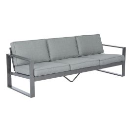 Gartensofa 3-Sitzer Madrid aus Aluminium - Farbe: graualuminium, Tiefe: 780 mm, Breite: 2250 mm, Höhe: 700 mm, Sitzhöhe: ca. 430 mm